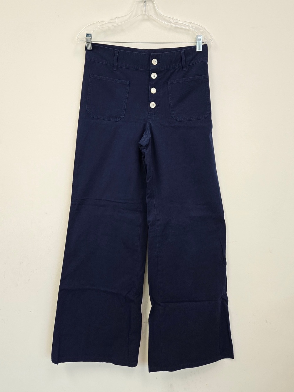 LAUREN Ralph Lauren Button Fly Wide Leg Pants Blue 9332 - Picture 5 of 9